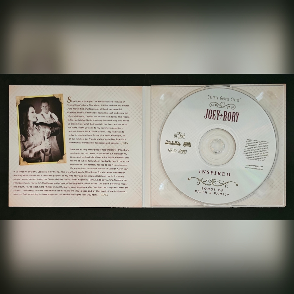 "Joey + Rory--Inspired" CD. Perfect condition. - Picture 3 of 3
